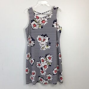 RN Studio by Ronnie Nicole Sleeves Floral Print Stripes Midi Dress Size L